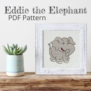 Eddie the Elephant Cross Stitch Pattern PDF