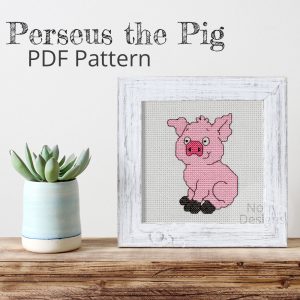 Perseus the Pig Cross Stitch Pattern PDF